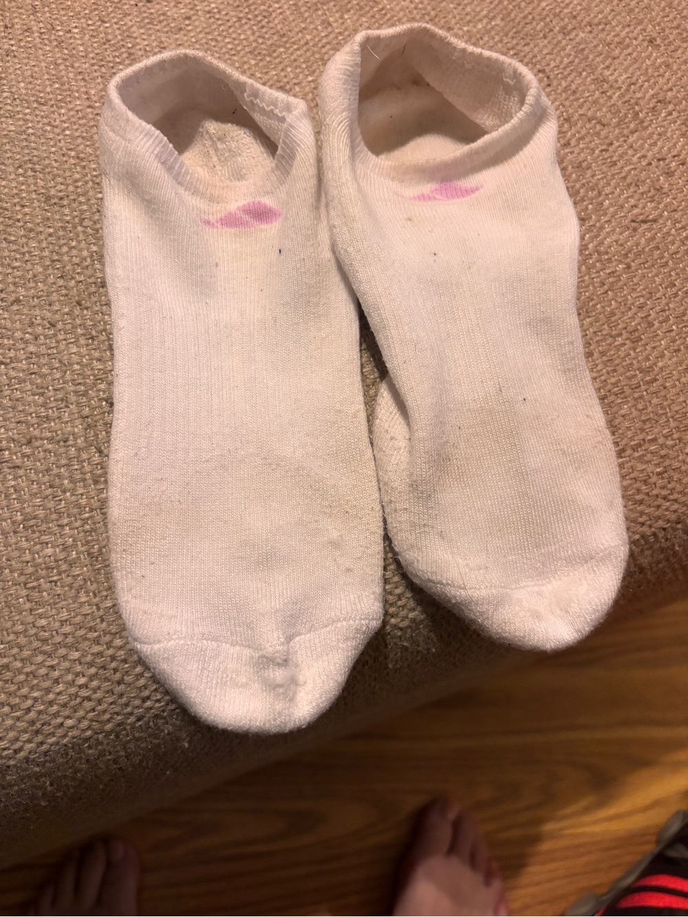Well Worn Adidas Lavender Logo Ankle Socks - Picture 4 of 7